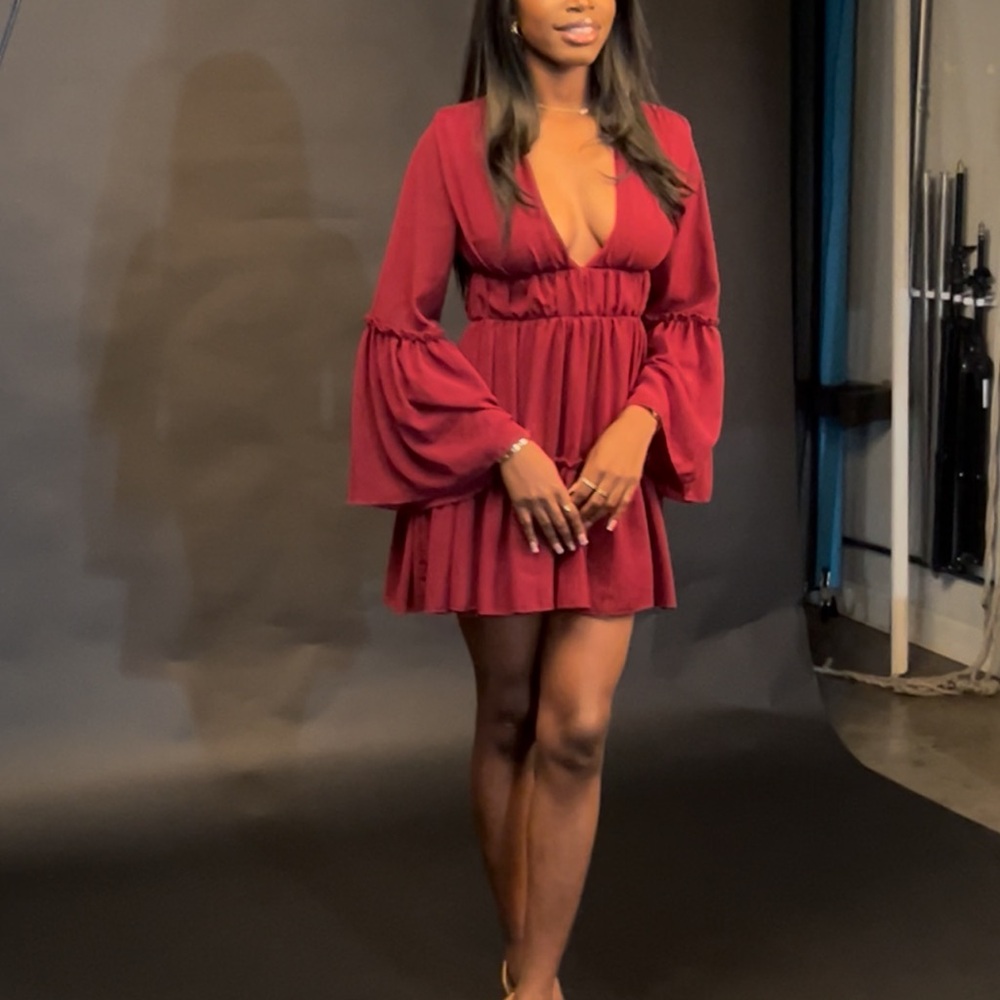 Elegant Burgundy Dress